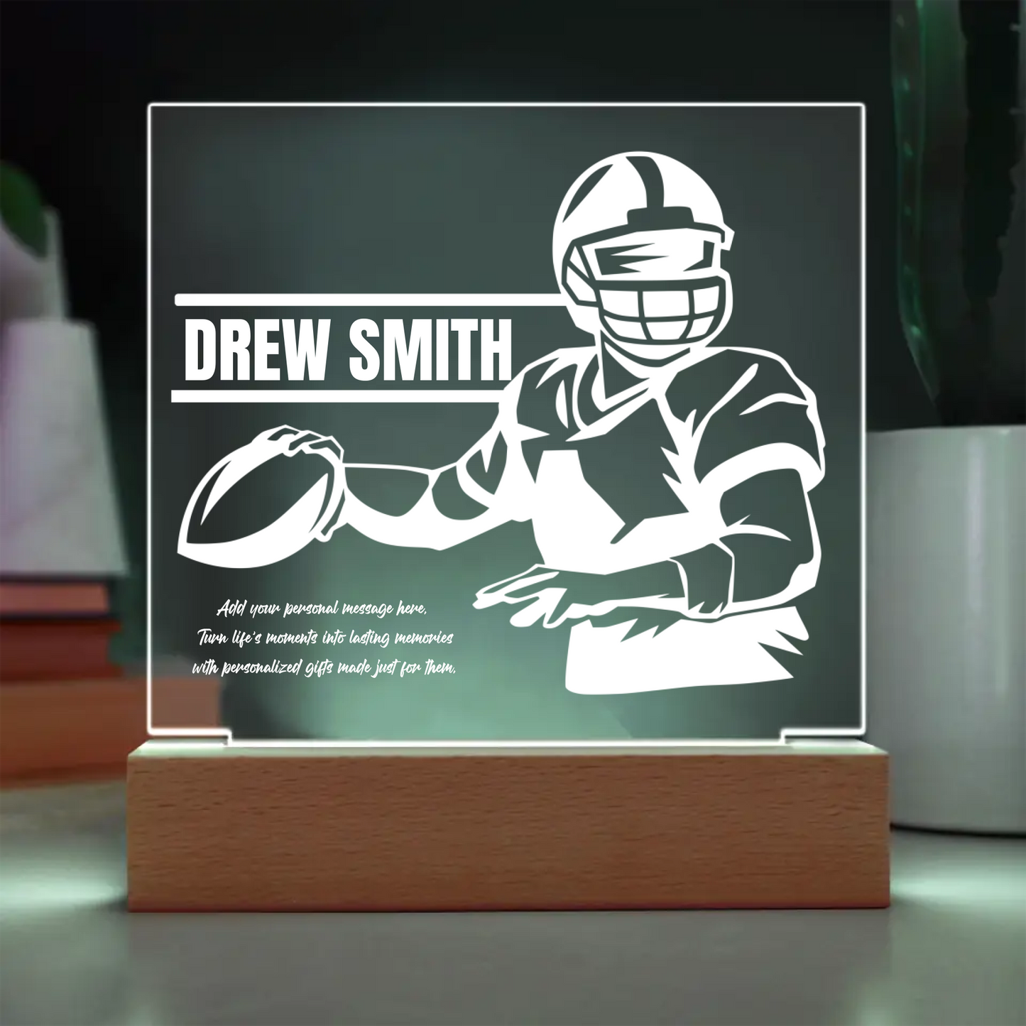 Football Plaque Gift Engraved Acrylic