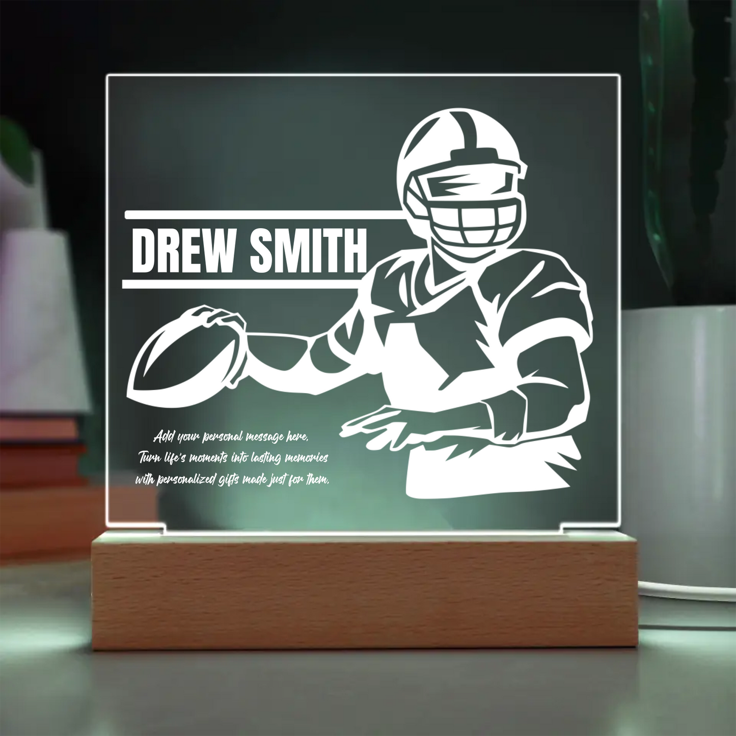 Football Plaque Gift Engraved Acrylic