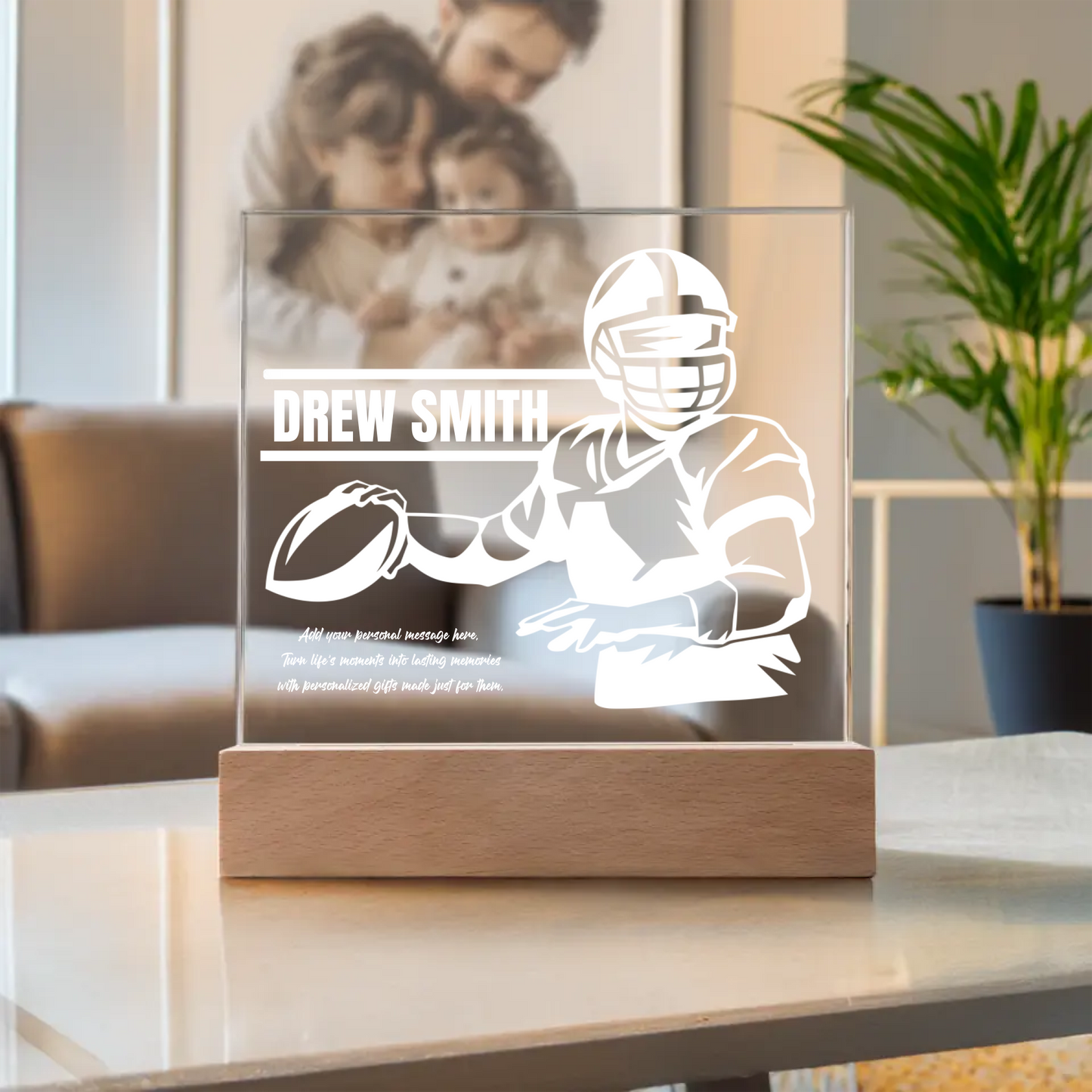 Football Plaque Gift Engraved Acrylic