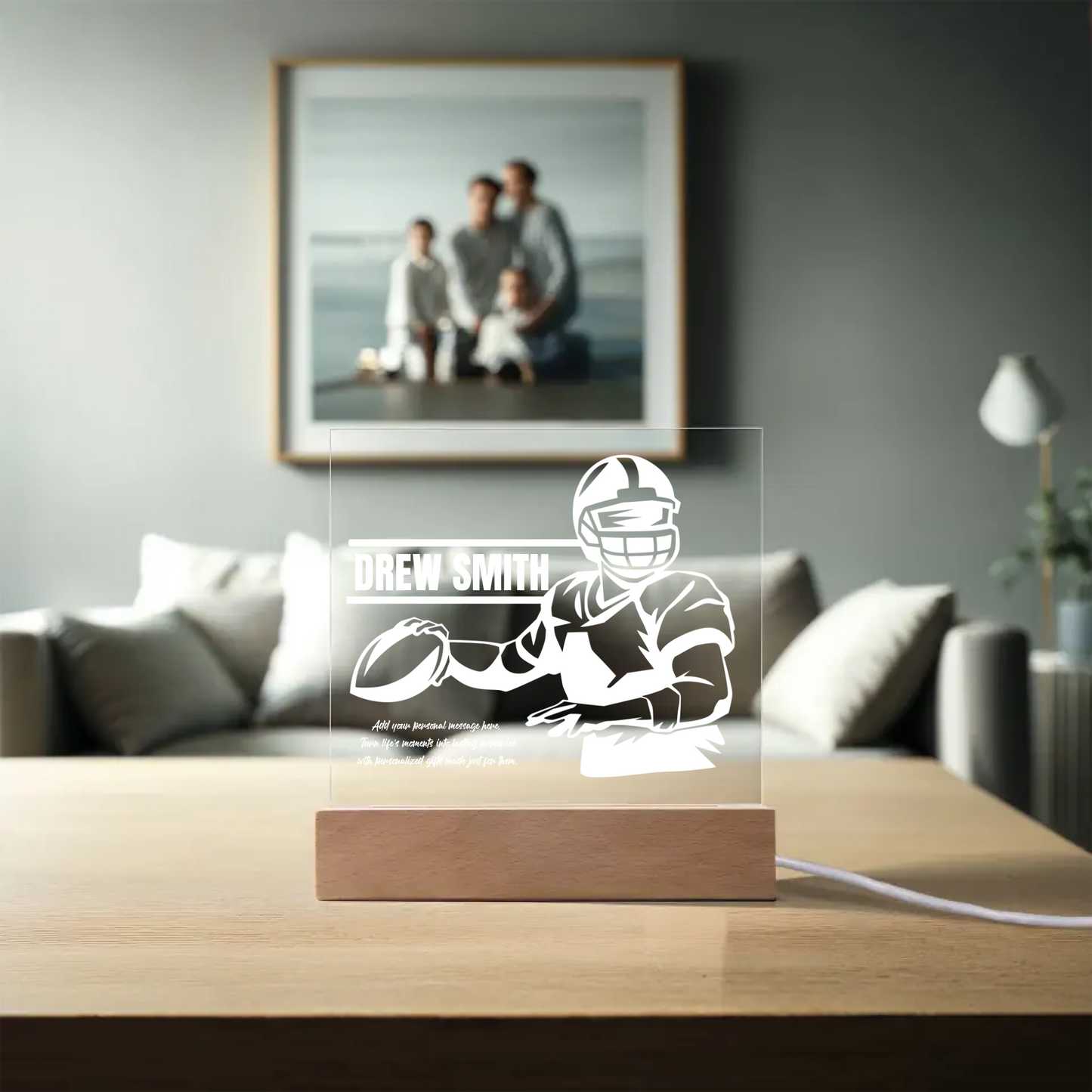 Football Plaque Gift Engraved Acrylic