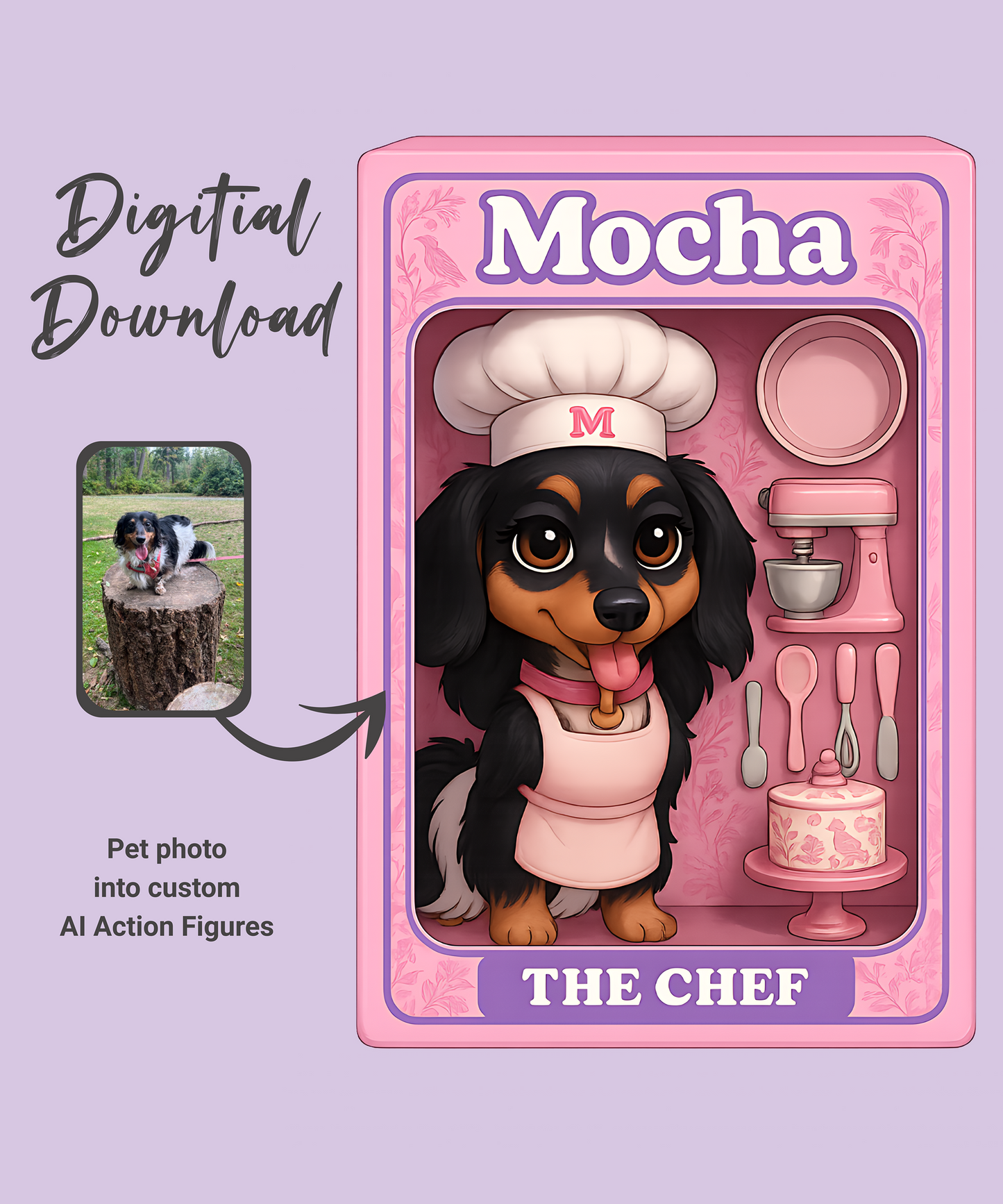Custom Action Figure Digital Download | Personalized Pet Photo