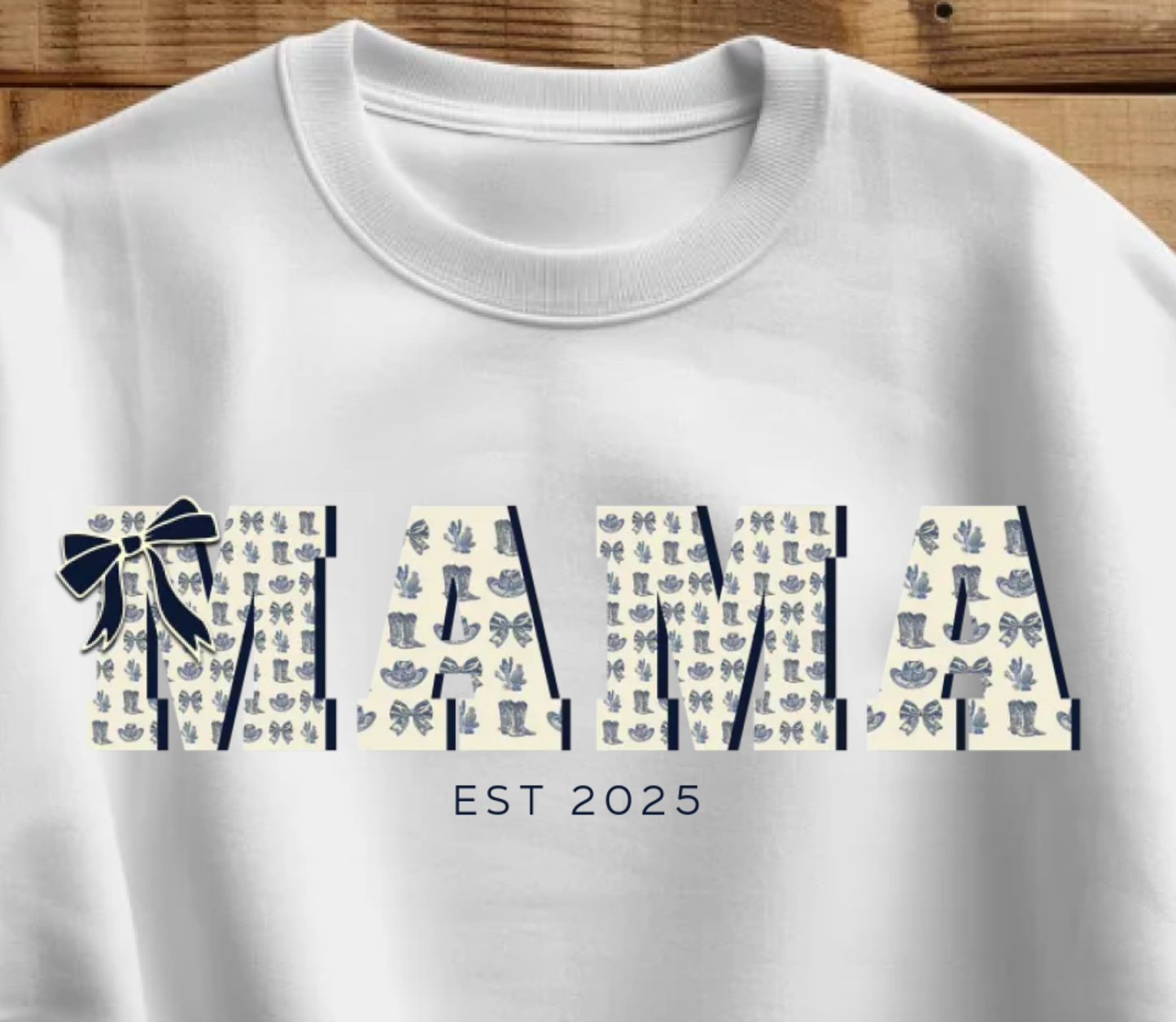 Western Mama Sweatshirt Butter Yellow Custom with Coquette