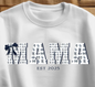 Mama Custom Sweatshirt Western Coquette Style White Background