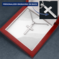 Personalized Cross Necklace with Ball Chain