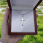 Personalized Cross Necklace with Ball Chain