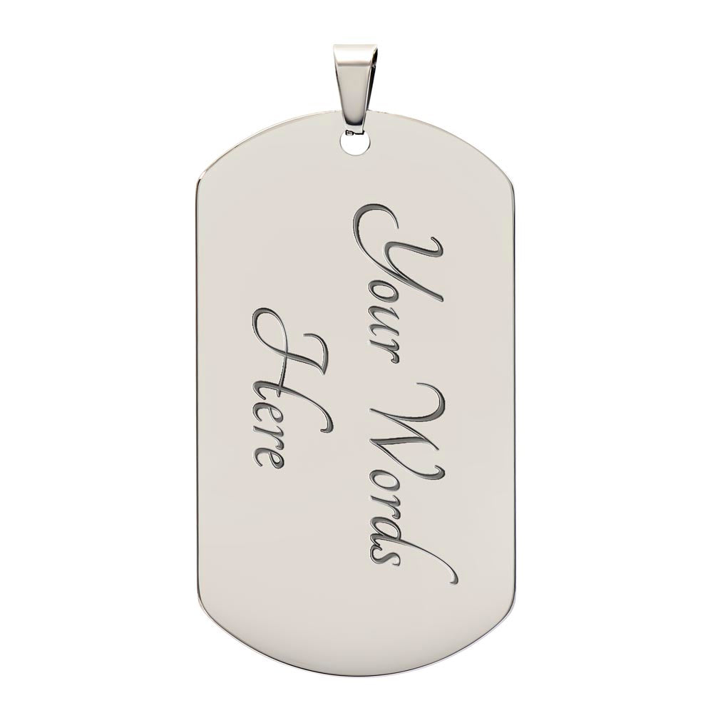 Luxury Dog Tag Necklace Gift to Son from Dad Never Forget