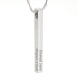 Vertical Bar Necklace Engraved 4 Sided