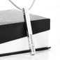 Vertical Bar Necklace Engraved 4 Sided