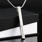 Vertical Bar Necklace Engraved 4 Sided