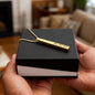 Vertical Bar Necklace Engraved 4 Sided