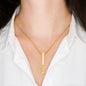 Vertical Bar Necklace Engraved 4 Sided