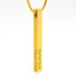 Vertical Bar Necklace Engraved 4 Sided