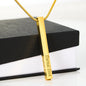 Vertical Bar Necklace Engraved 4 Sided