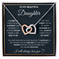 To my daughter proud of you - Interlocking Hearts Necklace