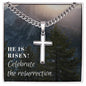 Resurrection cross necklace he is risen cross necklace