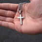 He is risen Cuban Chain with Artisan Cross Jewelry Necklace
