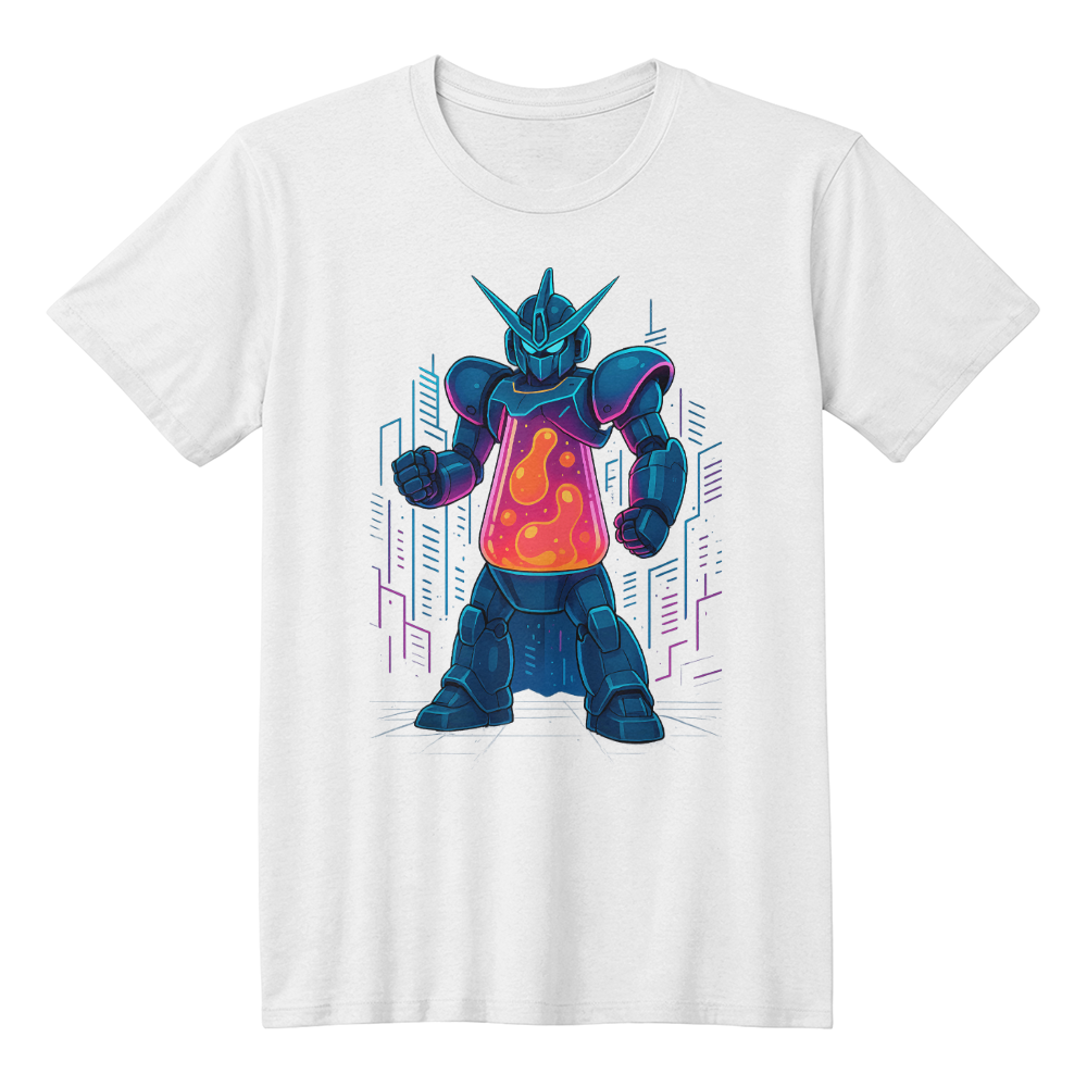 Anime Mecha Robot Lava Lamp T-Shirt – Neon Sci-Fi Design