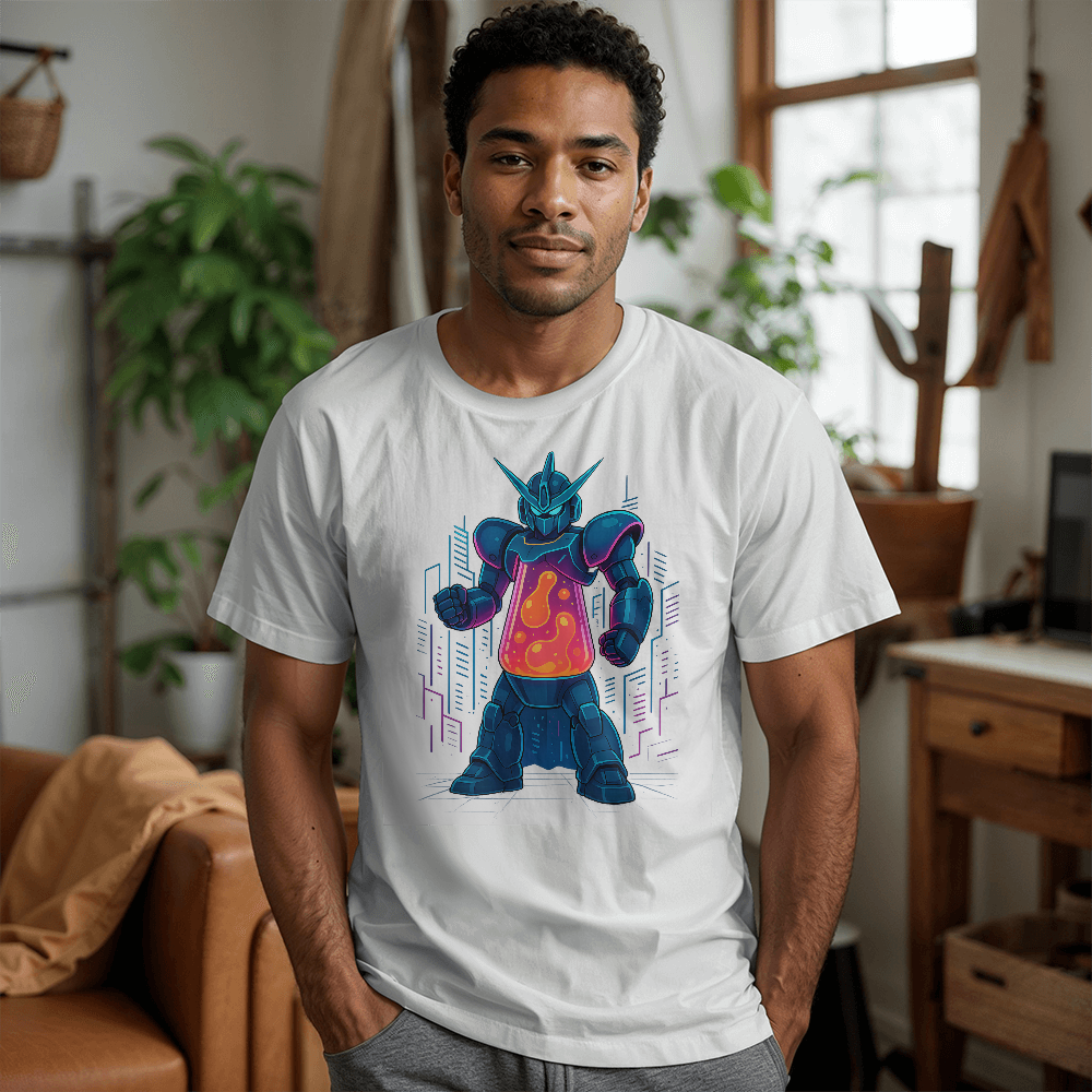 Anime Mecha Robot Lava Lamp T-Shirt – Neon Sci-Fi Design