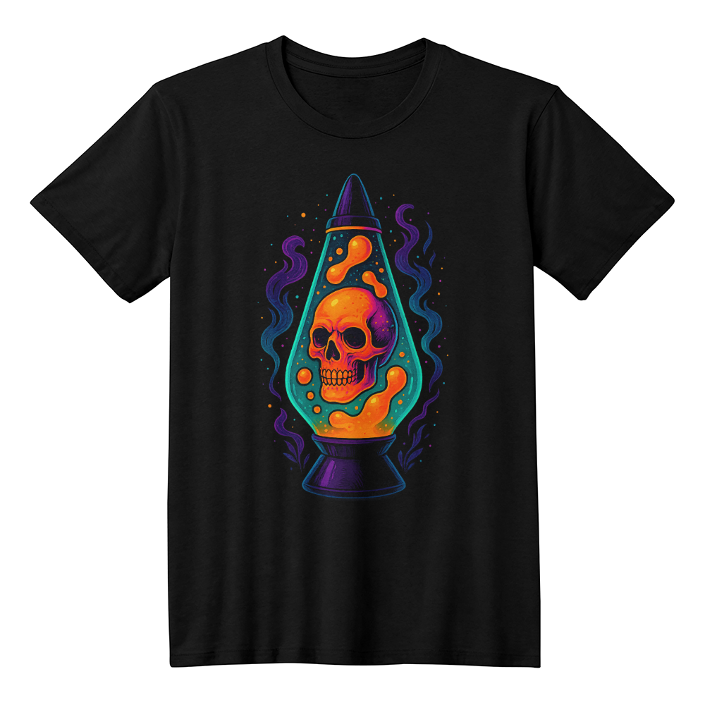 Skull Lava Lamp T-Shirt – Neon Phantom Glow