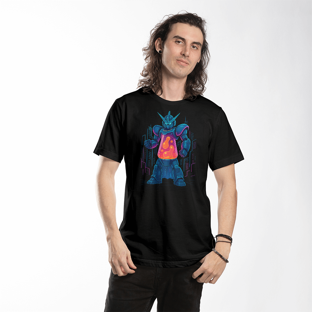 Anime Mecha Robot Lava Lamp T-Shirt – Neon Sci-Fi Design