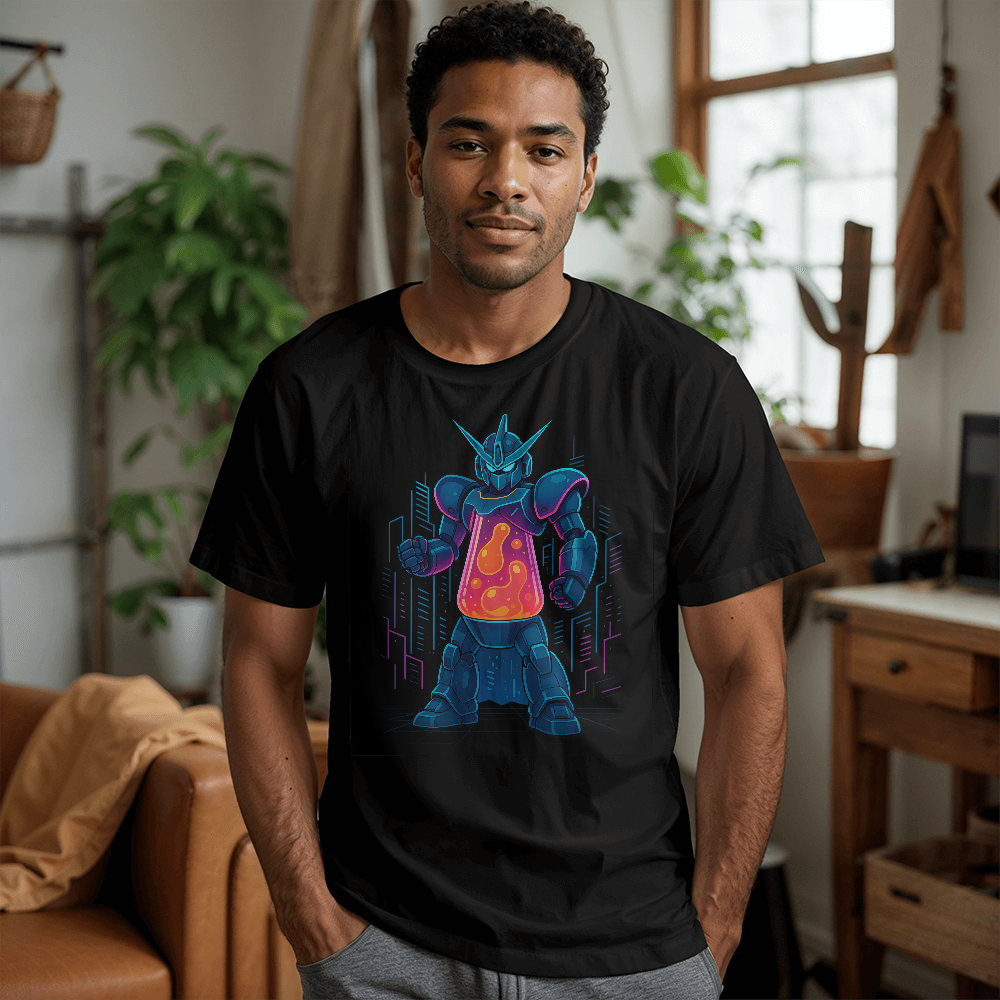Anime Mecha Robot Lava Lamp T-Shirt – Neon Sci-Fi Design