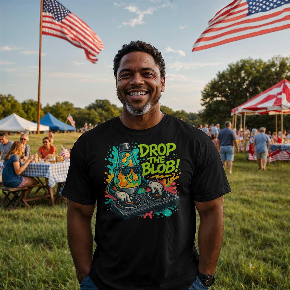 Funny DJ Lava Lamp T-Shirt – Drop the Blob Meme