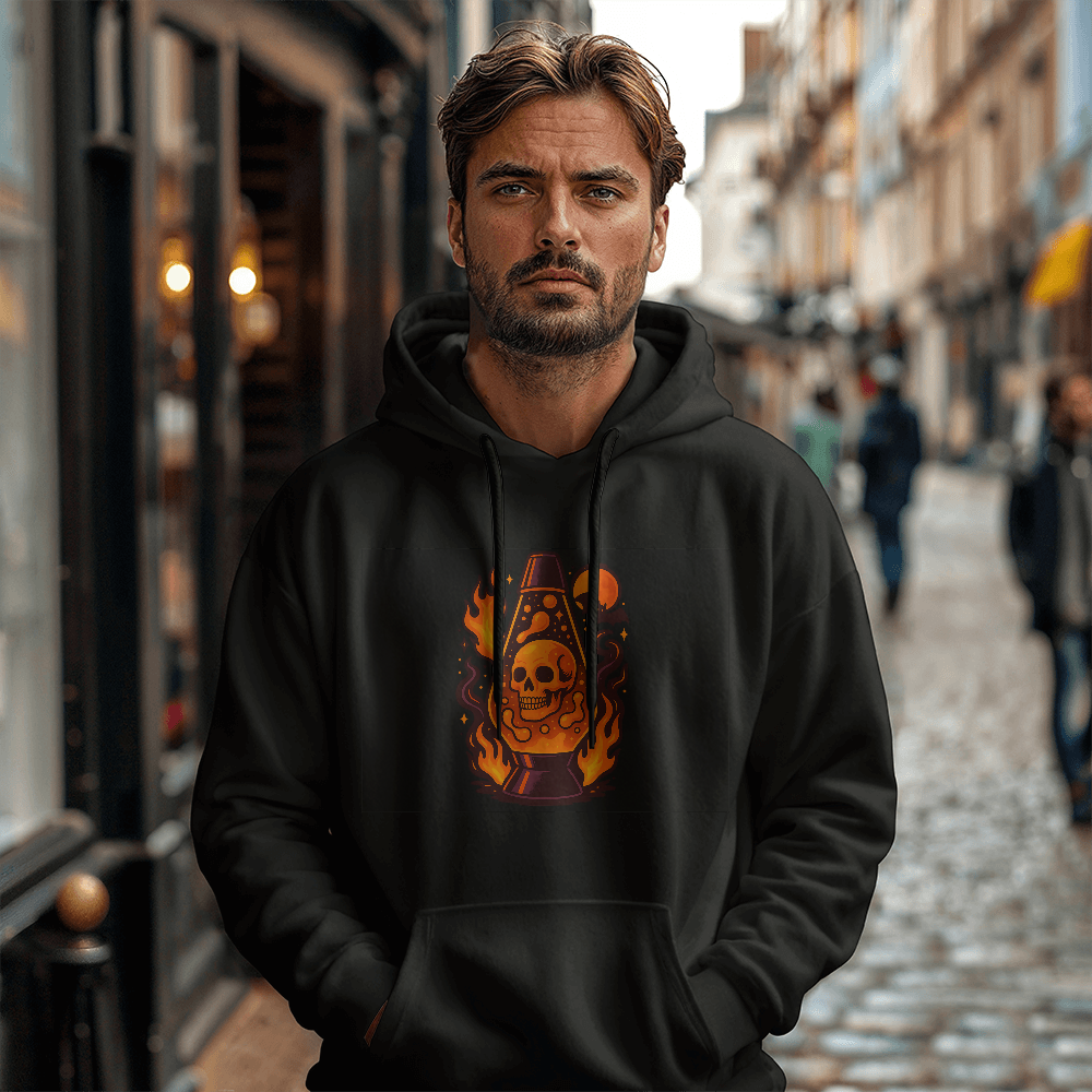 Skull Lava Lamp Hoodie – Halloween Fire Glow Design