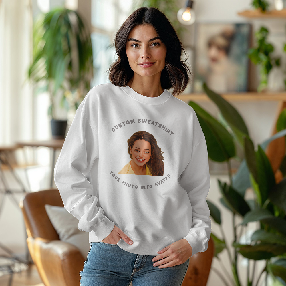Custom Sweatshirt Crewneck Turn Your Photo Into An Avatar