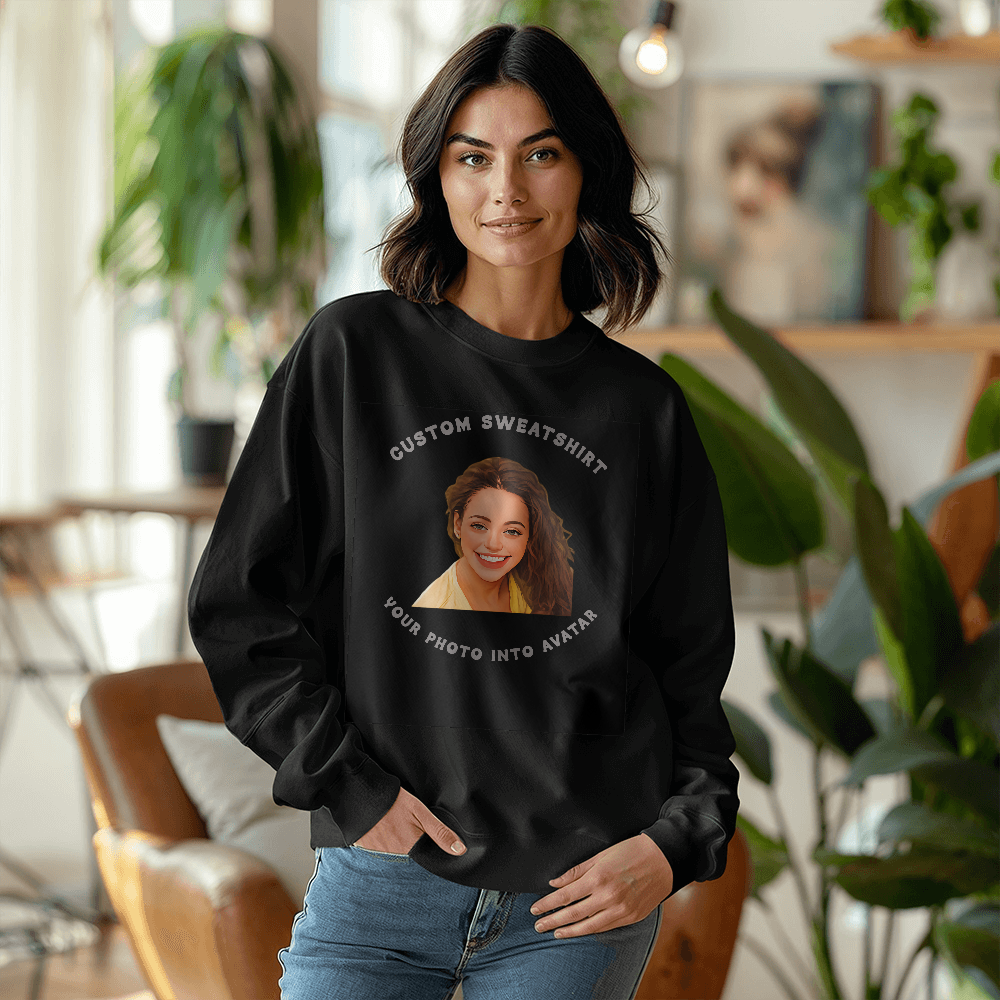 Custom Sweatshirt Crewneck Turn Your Photo Into An Avatar