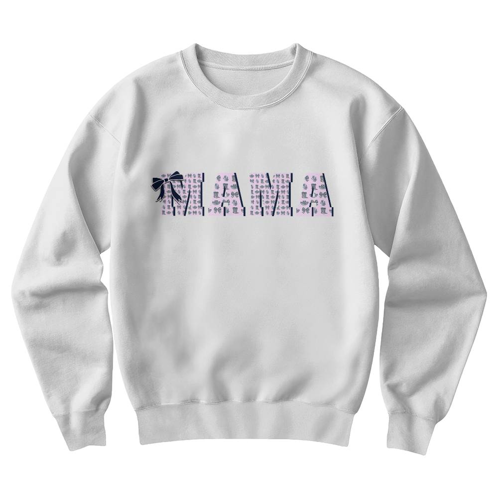 Mama Custom Crewneck Powder Pink Western Style with Coquette