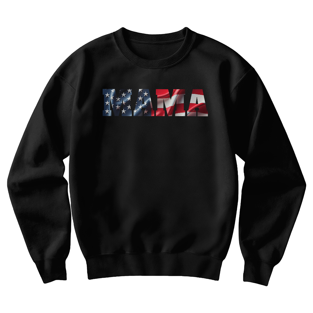 Mama Custom Sweatshirt Patriotic American Flag