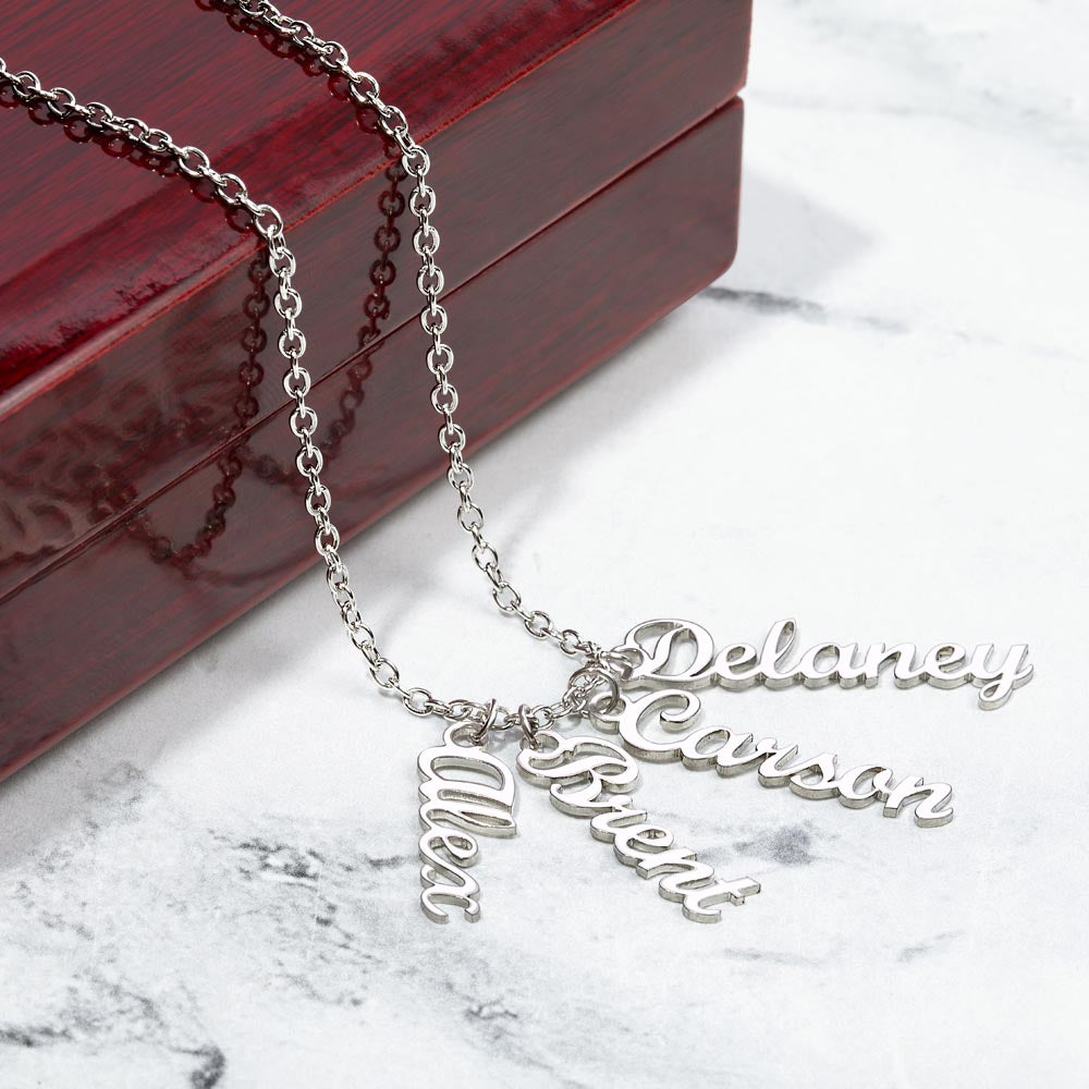 Personalized Multi Vertical Name Necklace