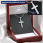 Personalized Cross Necklace with Snake Chain