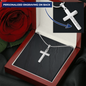 Personalized Cross Necklace with Snake Chain