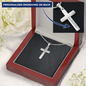 Personalized Cross Necklace with Snake Chain