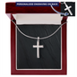 Personalized Cross Necklace with Snake Chain