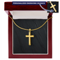 Personalized Cross Necklace with Snake Chain