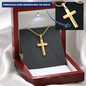 Personalized Cross Necklace with Snake Chain