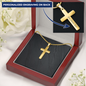 Personalized Cross Necklace with Snake Chain