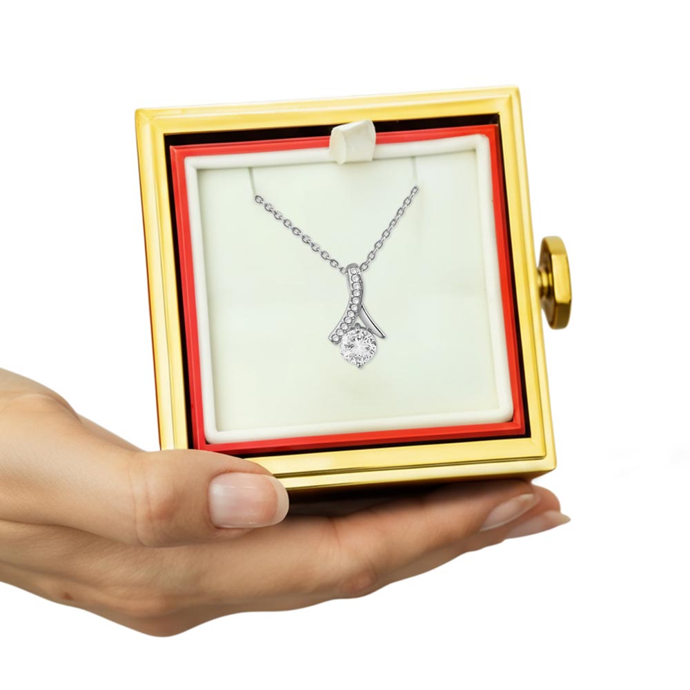 Rotating Rose Gift Box with Alluring Beauty Necklace