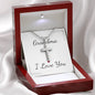 To My Grandma Artisan Crafted Stainless Steel Cross Jewelry Necklace