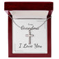 To My Grandma Artisan Crafted Stainless Steel Cross Jewelry Necklace