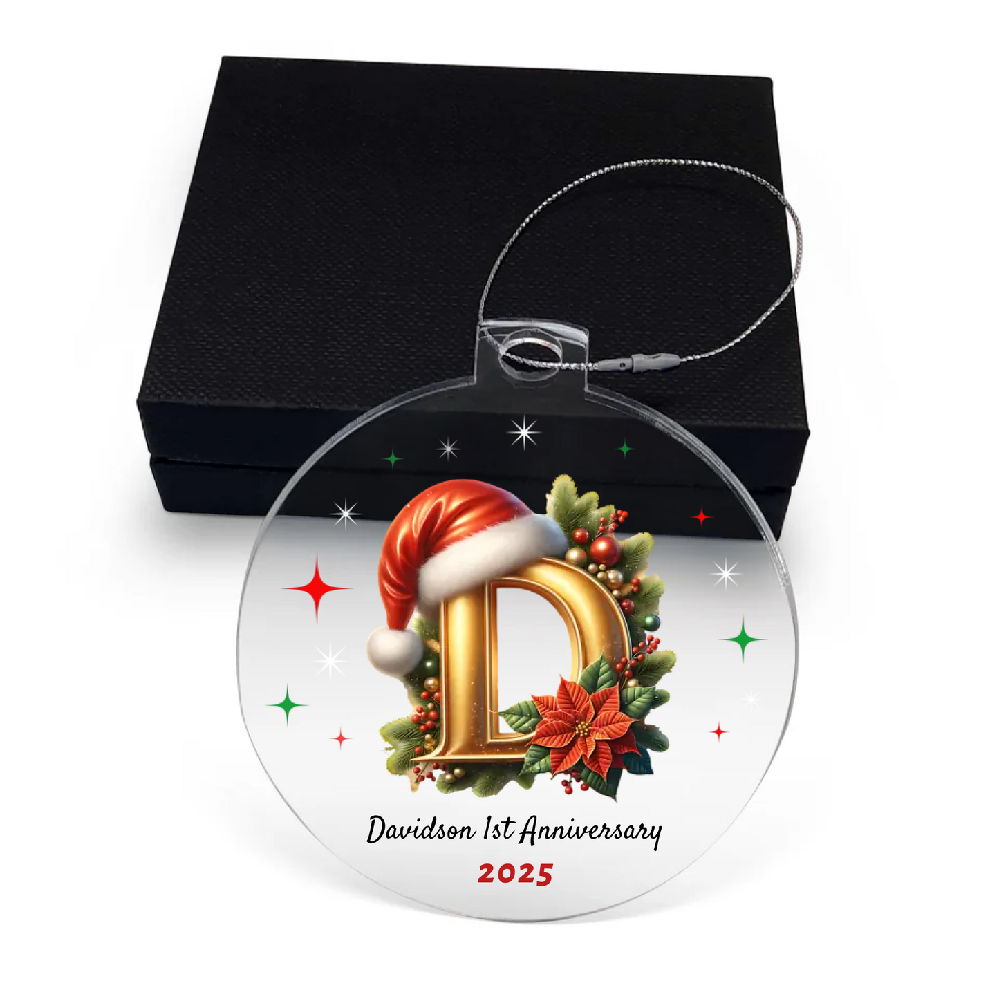 Personalized 1st Anniversary Christmas Acrylic Ornament