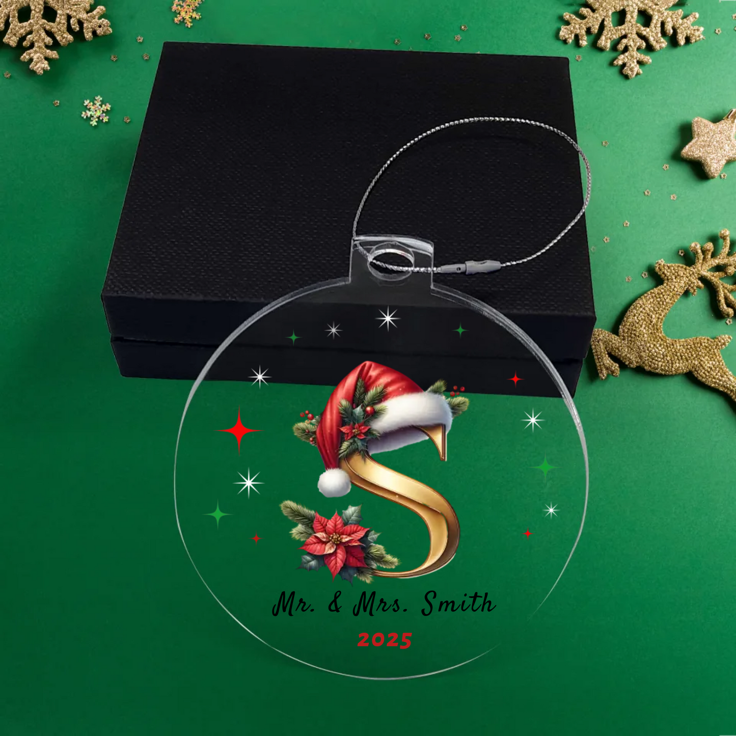 Personalized Mr & Mrs Initial Christmas Acrylic Ornament
