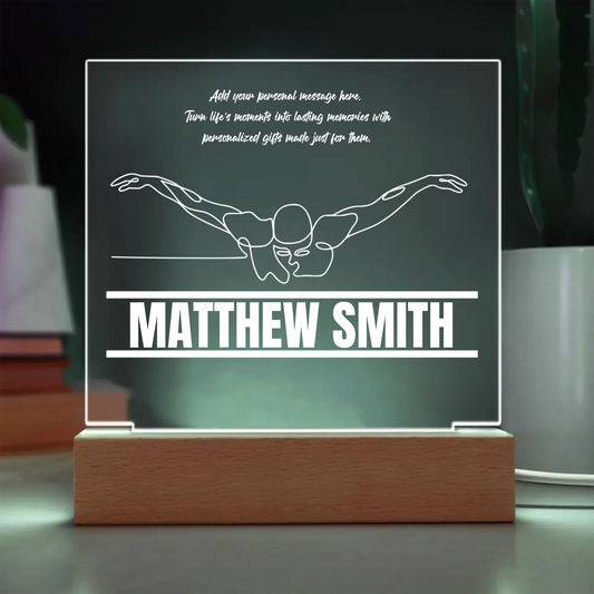 Swimming Engraved Acrylic Plaque