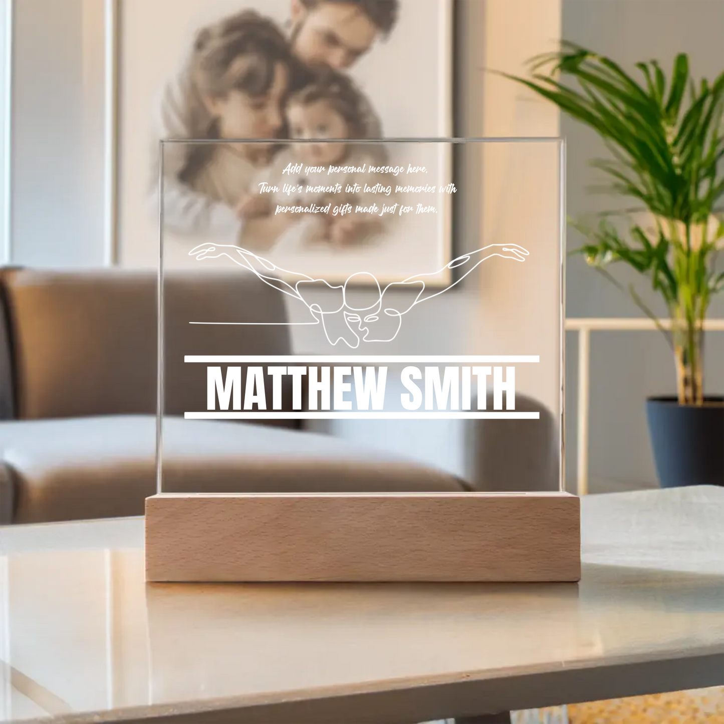 Swimming Engraved Acrylic Plaque