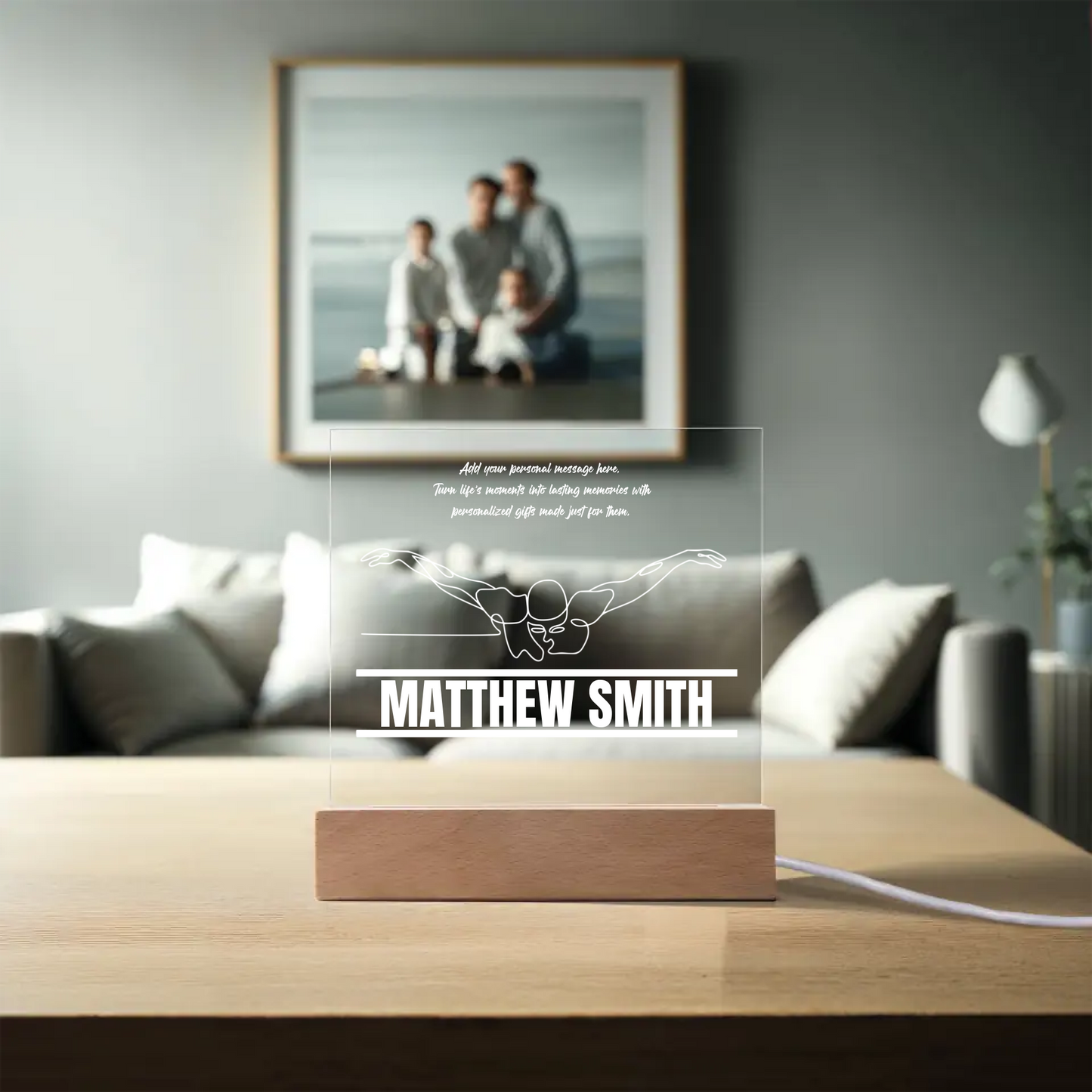 Swimming Engraved Acrylic Plaque