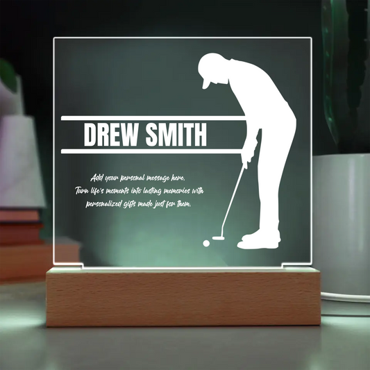 Golf Putting Engraved Acrylic Plaque