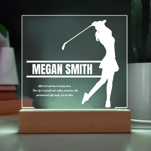 Golf Female Engraved Acrylic Plaque