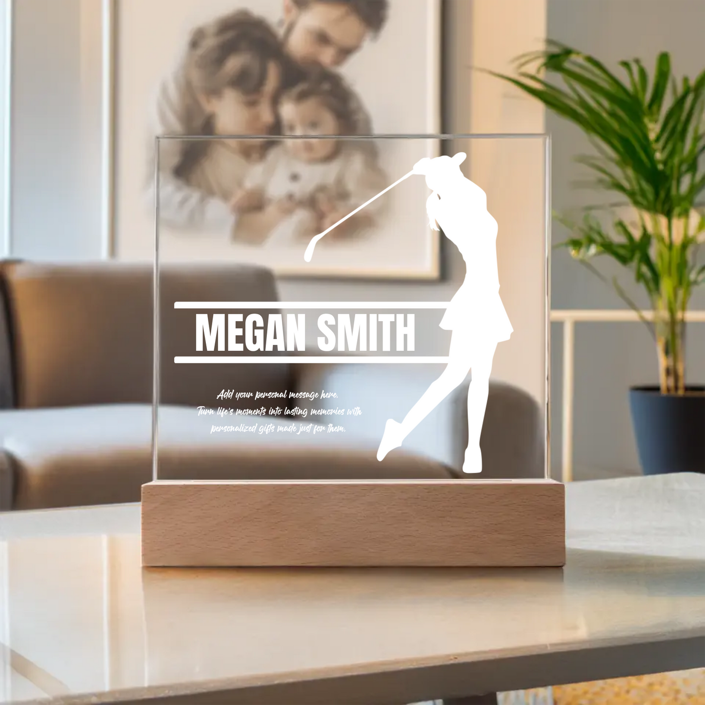 Golf Female Engraved Acrylic Plaque
